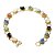10 Pulseira Margarida Pedras Mistas Natural Rolada Dourado - Imagem 1