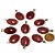 10 Pingente Cabochão Quartzo Vermelho Pedra Natural Castoação Pino Banho Dourado - Imagem 3