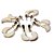 05 Brinco Meia Lua Pedra Feldspato Branco Acabamento Folha Dourado - Imagem 3