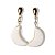 05 Brinco Meia Lua Pedra Feldspato Branco Acabamento Folha Dourado - Imagem 4
