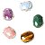 100 Anel Cabochão Oval Pedra MISTO Banho Flash Dourado Aro Ajustável ATACADO - Imagem 4
