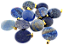 10  Pingente Disco Liso Quartzo Azul Pedra Natural Pino Dourado Atacado - Imagem 1