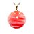 03 Pingente Disco Liso Pedra Cherry Pino Dourado Atacado - Imagem 3