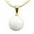 03 Mini Pingente Disco Dolomita Branca Pedra Natural Pino Dourado Atacado - Imagem 2
