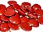05 Pingente Disco Liso Jaspe Vermelho Pedra Natural Pino Dourado Atacado - Imagem 1