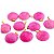 05 Pingente Disco Liso Amazonita Pink Pedra Natural Pino Dourado Atacado - Imagem 1