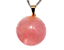 03 Pingente Disco Liso Quartzo Rosa Pedra Natural Pino Dourado Atacado - Imagem 3