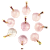 03 Pingente Disco Quartzo Rosa Pedra Natural Montagem Pino Prateado Atacado - Imagem 1