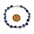 10 Pulseira Corrente Pedra Colada Sodalita Azul Natural Rolada Montagem Banho Prateado - Imagem 3