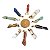 10 Pingente Misto Figa Pedras Diversas Montagem Envolto Dourado - Imagem 3