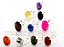 05 Anel Cabochão MISTO Banho Prateado Aro Ajustavel ATACADO REFF BB4524 - Imagem 2