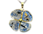 10 Pingente Trevo 4 Folhas Cristal Turmalina Incrustada Dourado - Imagem 1