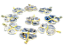 10 Pingente Trevo 4 Folhas Cristal Turmalina Incrustada Dourado - Imagem 2