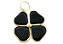 10 Pingente Trevo Da Sorte Ônix Preto Pedra Natural Dourado - Imagem 1