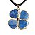 10 Pingente Trevo da Sorte 4 Folhas Quartzo Azul Dourado - Imagem 1