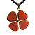 10 Pingente Trevo Jaspe Vermelho Pedra Natural Banho Dourado - Imagem 1
