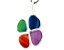 10 Pingente Trevo 4 Folhas Pedra Agata Mista Natural Prateado - Imagem 3