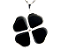 10 Pingente Trevo 4 Folhas Pedra Obsidiana Negra Natural Prateado - Imagem 3