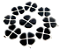 10 Pingente Trevo 4 Folhas Pedra Obsidiana Negra Natural Prateado - Imagem 1
