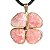 10 Pingente Trevo 4 Folhas Quartzo Vermelho Pedra Natural Dourado - Imagem 1