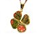 10 Pingente Trevo 4 Folhas da Sorte Pedra Unakita Natural Dourado - Imagem 3