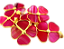 10 Pingente Trevo da Sorte Agata Rosa Pedra Natural Dourado - Imagem 2