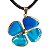 10 Pingente Trevo 4 Folhas Da Sorte Ágata Azul 4 Dourado - Imagem 5