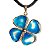 10 Pingente Trevo 4 Folhas Da Sorte Ágata Azul 4 Dourado - Imagem 6