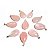 50 Gotas Rosa Pedra Quartzo Pingente Banhado Prata - Imagem 4