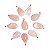 10 Pingente Gota Rosa Pedra Quartzo Pingente Banhado Prata - Imagem 2