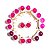 10 Brinco Bolinha Pedra Ágata Rosa Tarraxa Montagem Dourado - Imagem 3