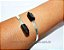 05 Bracelete de Turmalina Preta Ajustável Prateado Atacado - Imagem 4