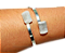 Bracelete de Selenita Ajustável Prateado Reff BS5855 - Imagem 2