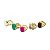 05 Anel Cabochão Misto Banho Dourado Aro Ajustável Atacado - Imagem 2