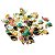 50 Pingente Extra Cabochão Facetado Pedras Mistas Garra Dourado - Imagem 5