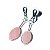 10 Brinco Navete Quartzo Rosa Ranhurado Tarraxa Prateado - Imagem 2