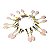 10 Brinco Navete Quartzo Rosa Ranhurado Tarraxa Dourado - Imagem 3