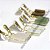 10 Brinco Pedras Mistas Retangulo Ranhurado Flash Dourado ATACADO - Imagem 3
