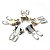 05 Brinco Pedra Cristal Retângulo Ranhurado Dourado Atacado - Imagem 4