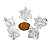 50 Pingente Merkabah Cristal Extra Pino Prateado Atacado - Imagem 7