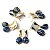 05 Brinco Cesta Amarrada Pedra Sodalita Azul Dourado - Imagem 3