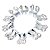 10 Brinco Cesta Amarrada Pedra Quartzo Cristal Prateado - Imagem 3