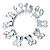 10 Brinco Cesta Amarrada Pedra Quartzo Cristal Prateado - Imagem 1