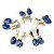 05 Brinco Cesta Amarrada Pedra Ágata Azul Dourado - Imagem 2