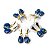 05 Brinco Cesta Amarrada Pedra Ágata Azul Dourado - Imagem 3
