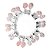 10 Brinco Cesta Amarrada Pedra Quartzo Rosa Prateado - Imagem 3