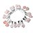 10 Brinco Cesta Amarrada Pedra Quartzo Rosa Prateado - Imagem 2