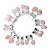 10 Brinco Cesta Amarrada Pedra Quartzo Rosa Prateado - Imagem 1