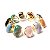 50 Anel Retangular Cabochao Pedra Natural Misto Flash Dourado Aro Ajustavel ATACADO - Imagem 4