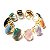 50 Anel Retangular Cabochao Pedra Natural Misto Flash Dourado Aro Ajustavel ATACADO - Imagem 2